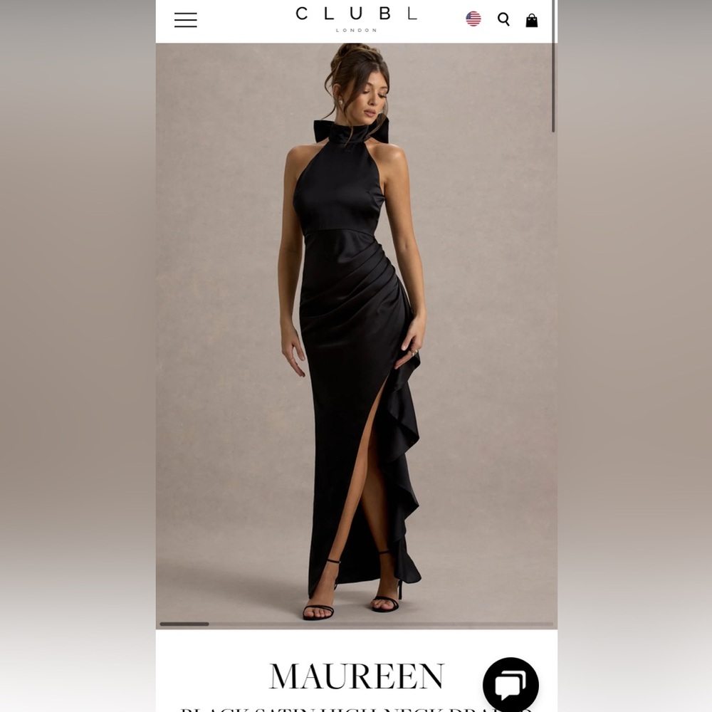 Club L London Elegant Black Evening Gown